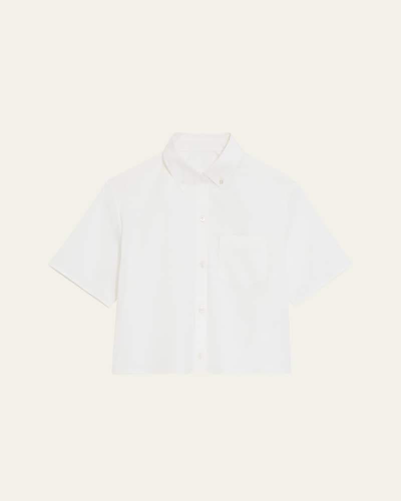 Boxy Button-Front Oxford Shirt