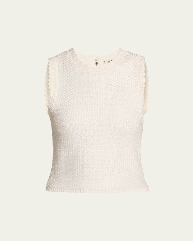 Amity Open-Knit Cropped Tank Top