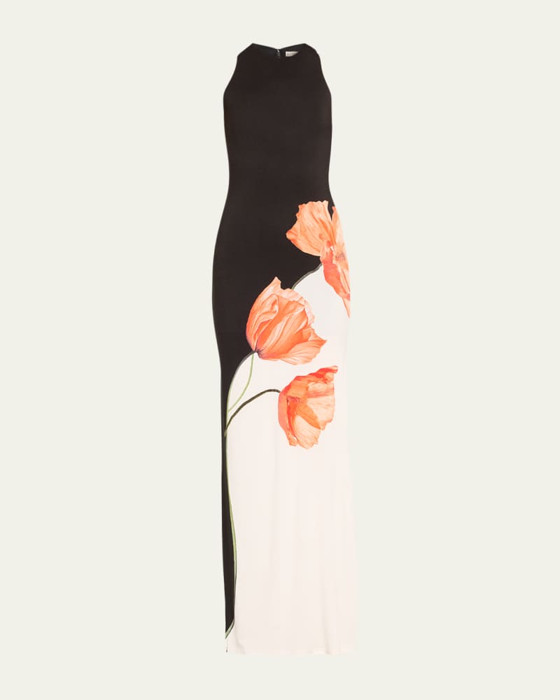 Pania Two-Tone Floral Maxi Dress 