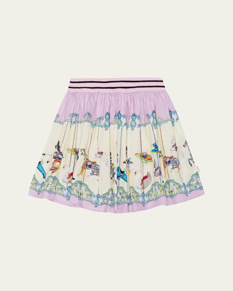  Girl's Brenda Animal-Printed Skirt  Size 7-14