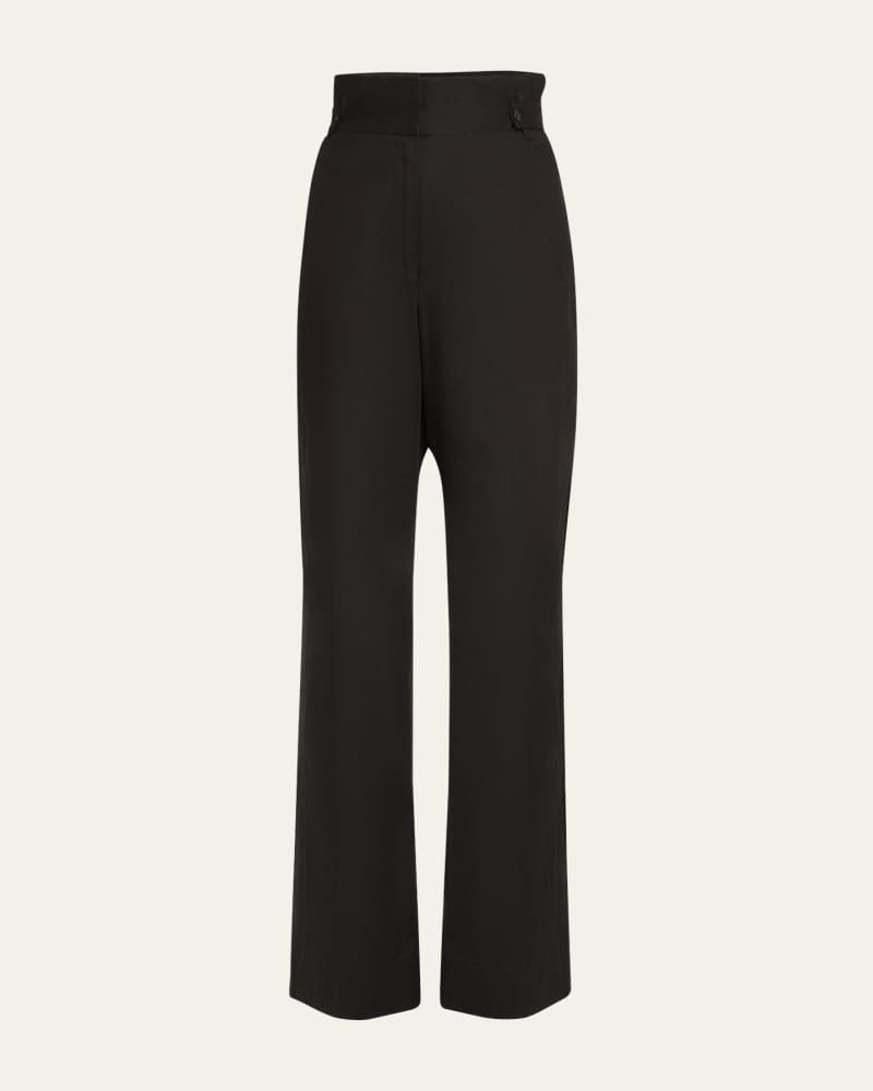 Wide-Leg Trousers with Side Tabs