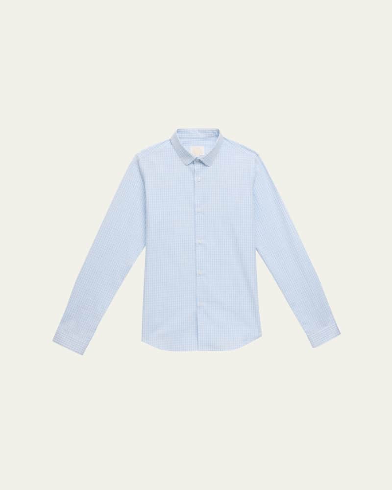 Boy's Grayson Gingham-Print Button Down Shirt  Size 2-10