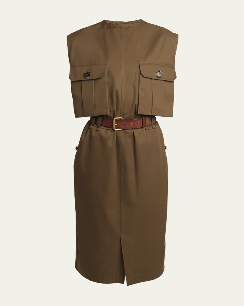 Belted Button-Front Shirtdress
