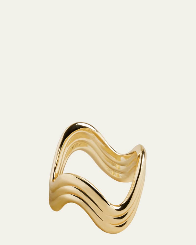 Gold-Tone Ripple Napkin Rings  Set of 4