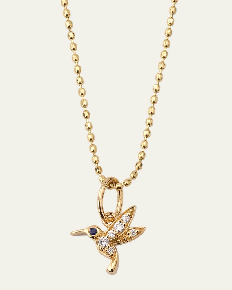 Girl's Tiny Hummingbird Charm Necklace