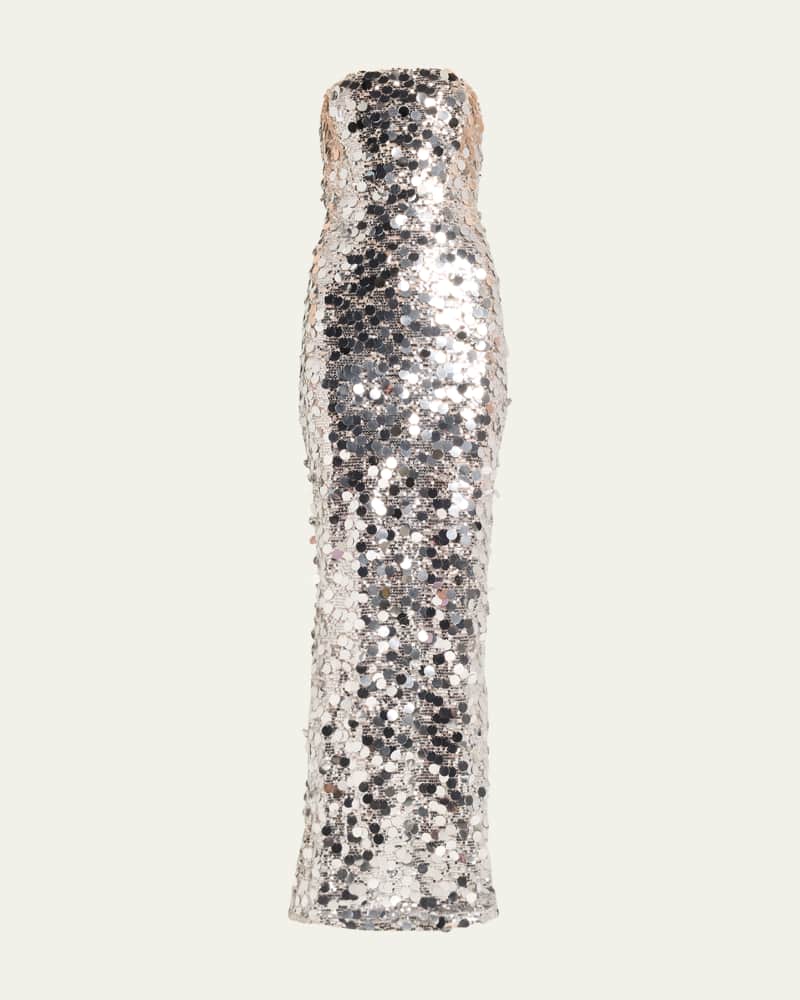 Farah Strapless Sequin Column Gown