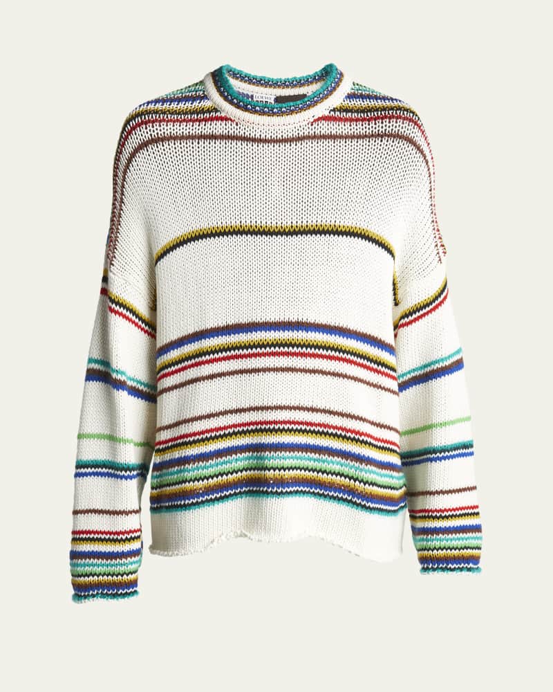Men's Loose-Knit Multi-Striped Sweater 