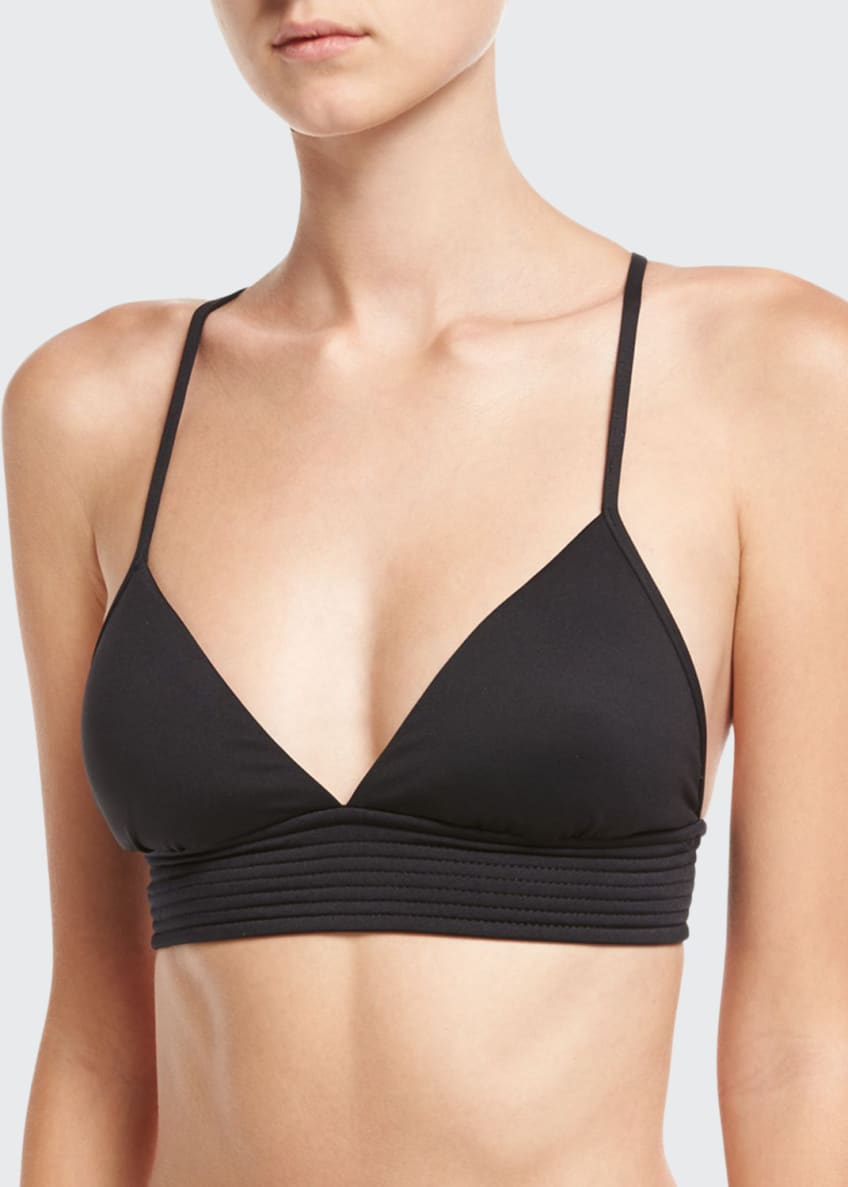 Seafolly Quilted Fixed Triangle Swim Top, Black Image 1 of 4