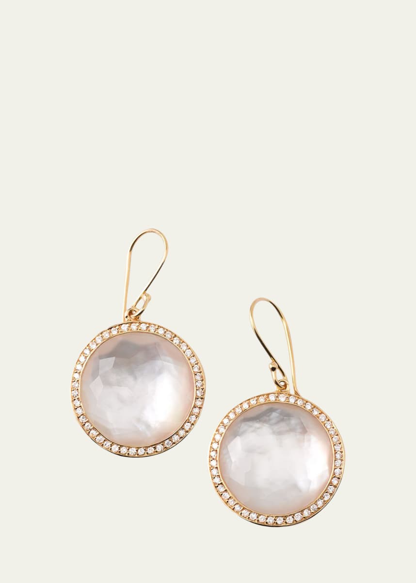 Ippolita Round Drop Earrings in 18K Gold with Diamonds