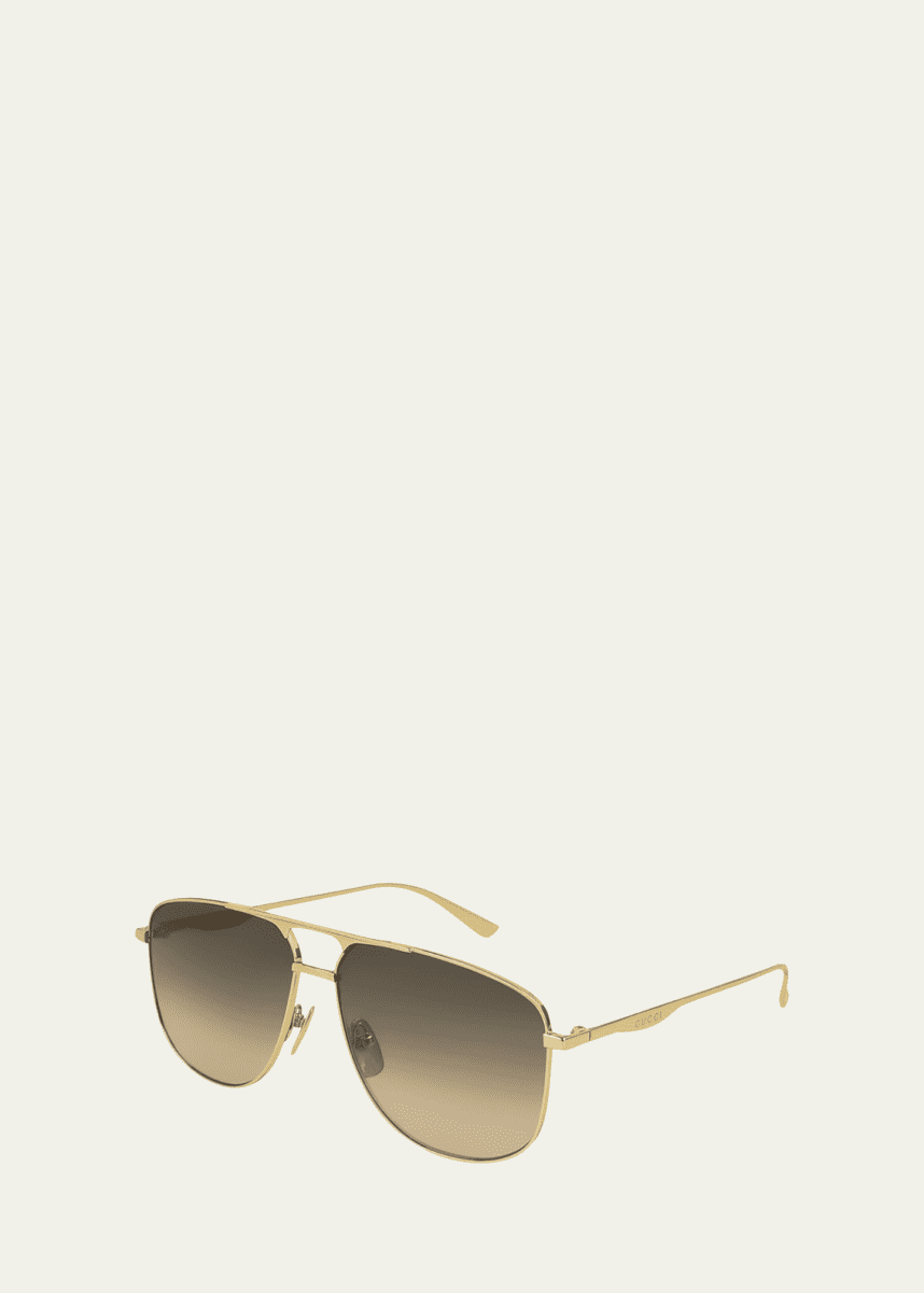 Gucci Metal Pilot Sunglasses, Gold