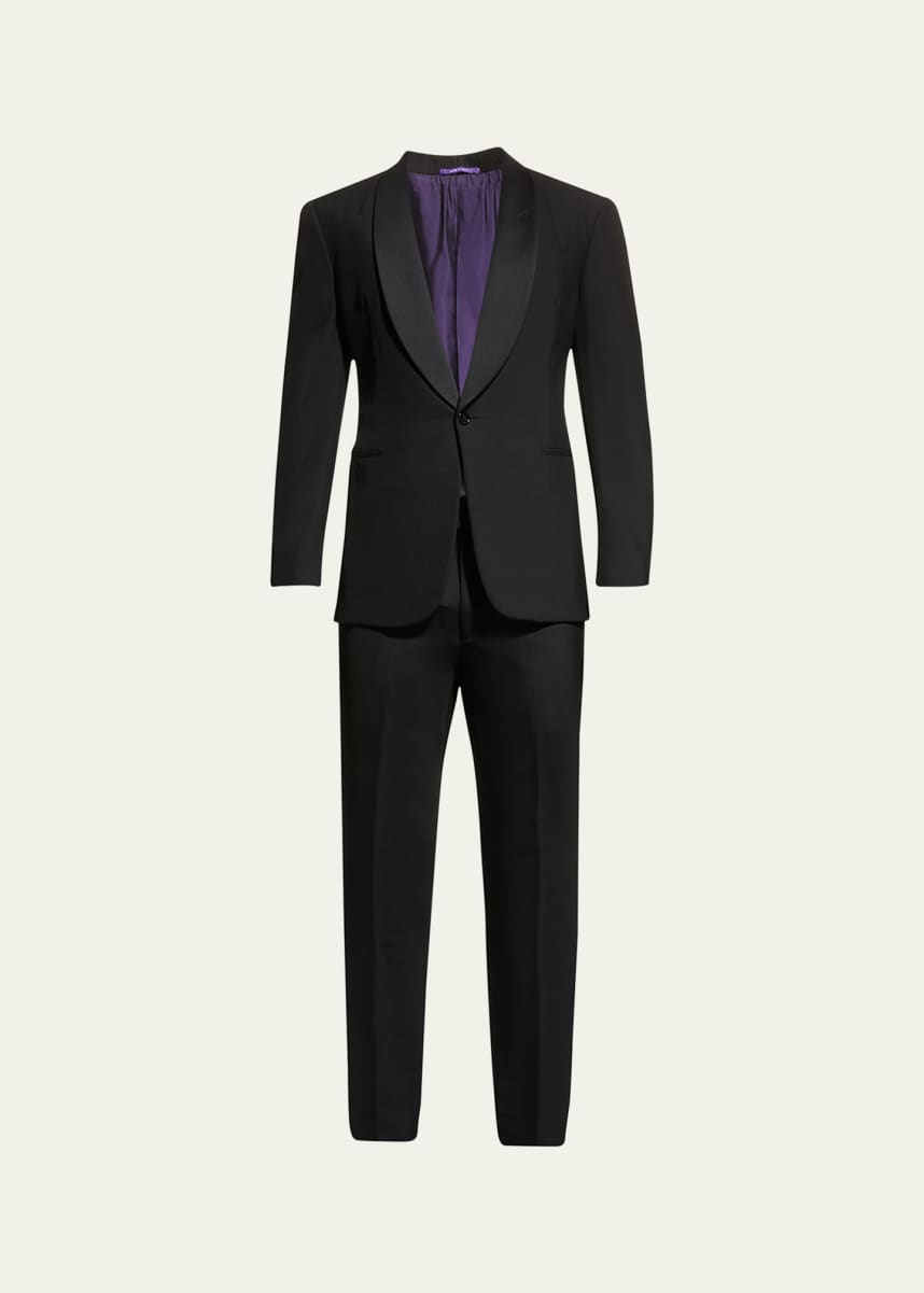Ralph Lauren Purple Label Men's Gregory Wool Barathea Shawl Tuxedo