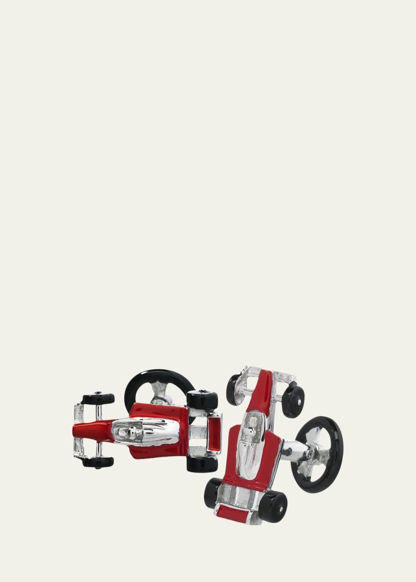 Jan Leslie Red Race Car Cuff Links