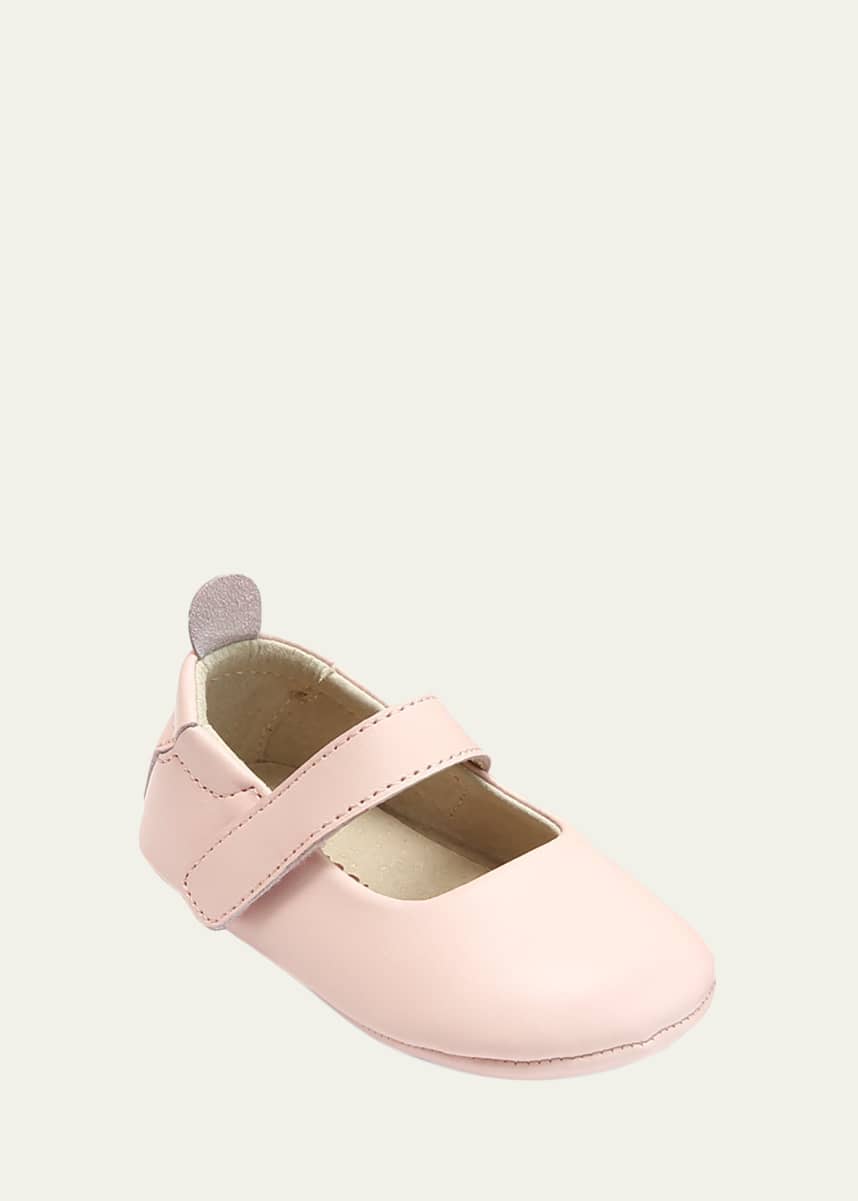 L'Amour Shoes Girl's Charlotte Leather Mary Jane Crib Shoes, Baby