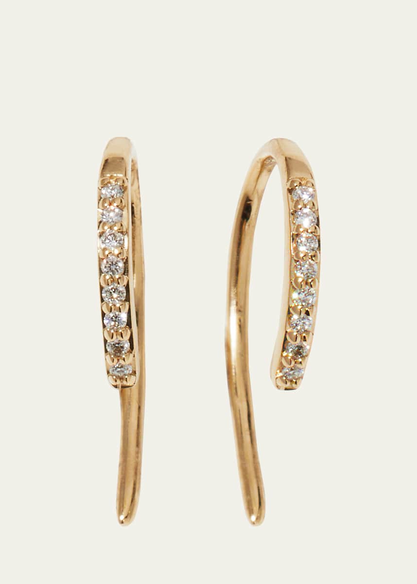 Lana 14k Diamond Mini Hooked Earrings