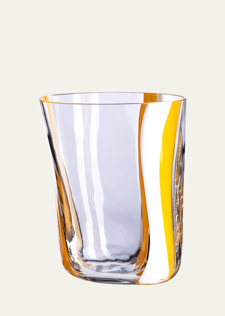Carlo Moretti Bora Yellow and White Tumbler, 11 oz.
