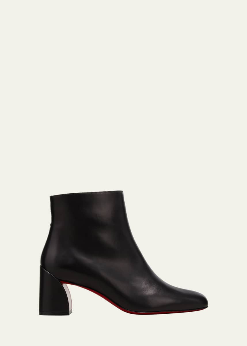 Christian Louboutin Turela Leather Side-Zip Red Sole Booties