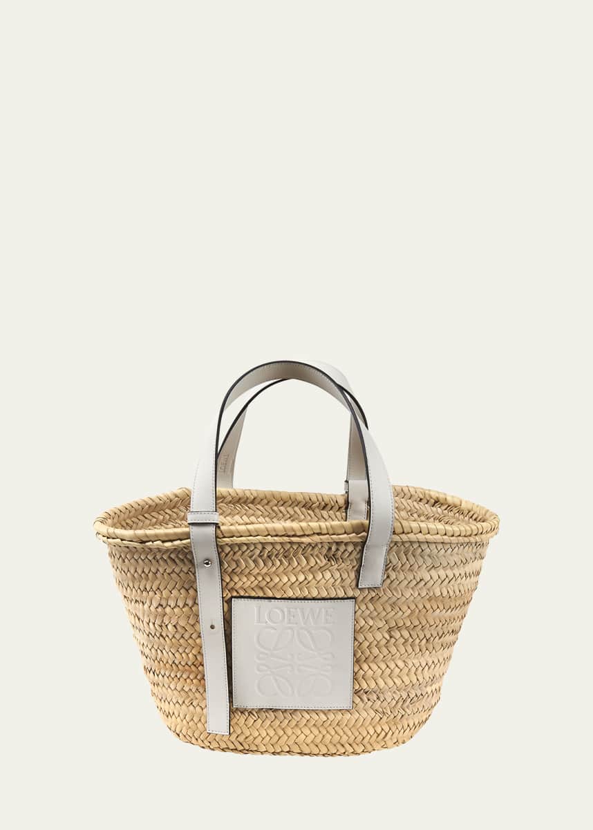 Loewe x Paula’s Ibiza Basket Bag in Palm Leaf with Leather Handles