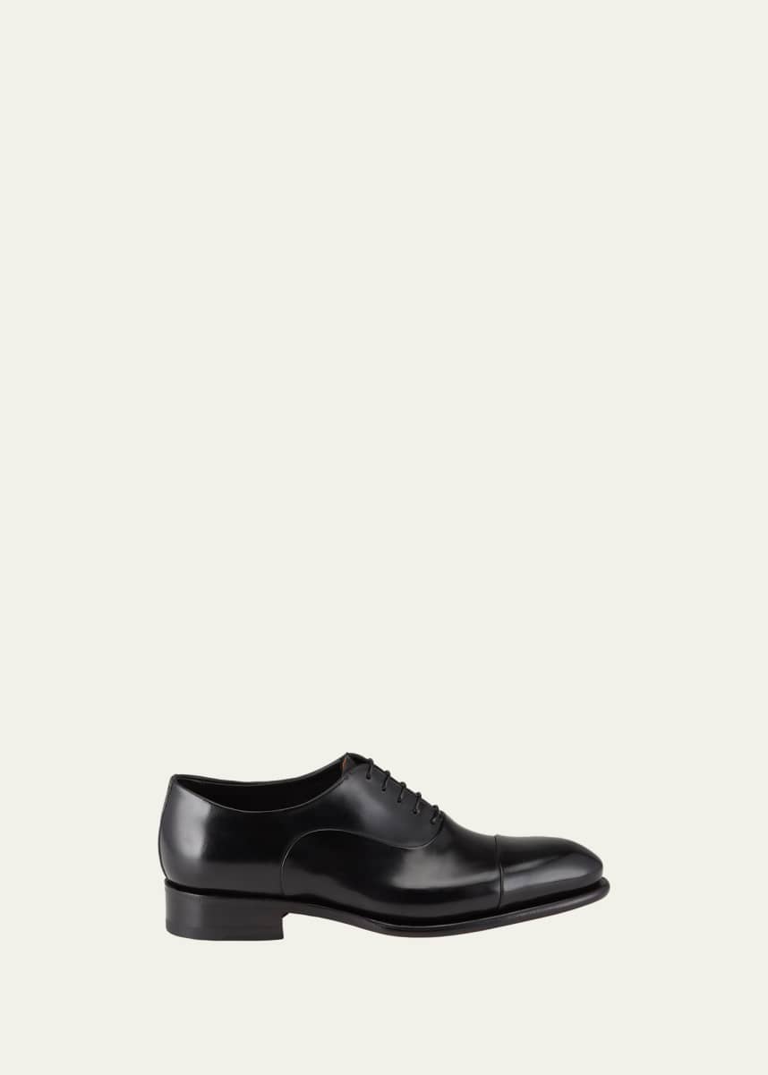 Santoni Men's Isaac Cap-Toe Leather Oxford Shoes