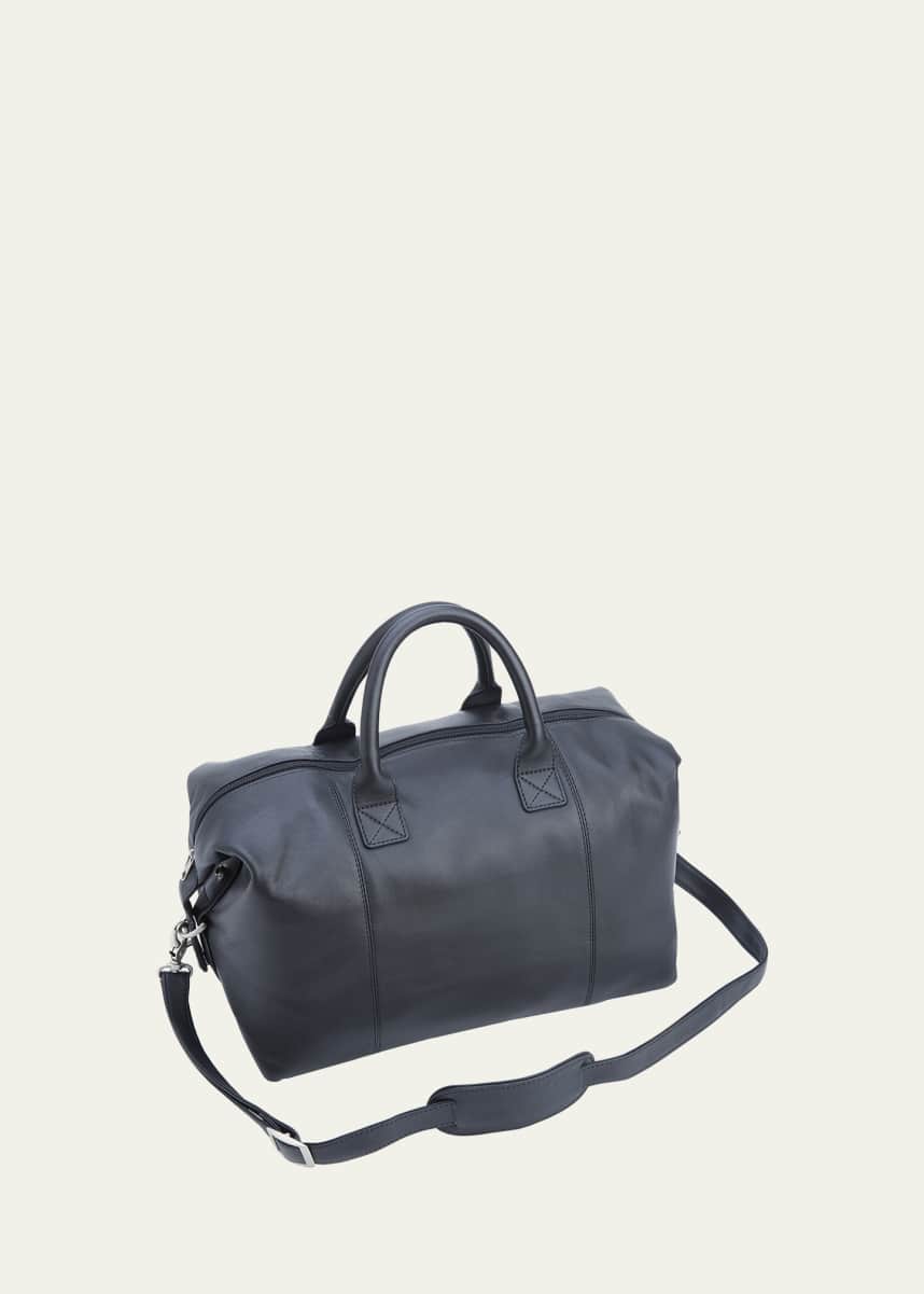 ROYCE New York Monogrammed Leather Overnight Duffel Bag