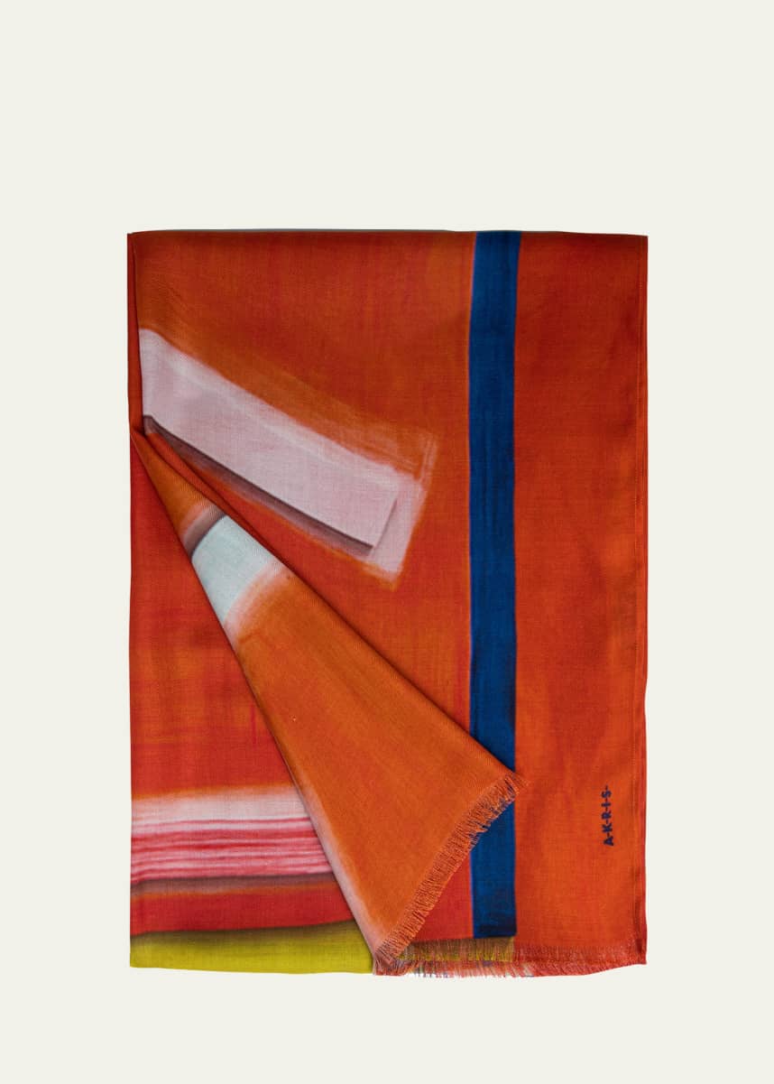 Akris Abstract-Print Cashmere/Silk Scarf
