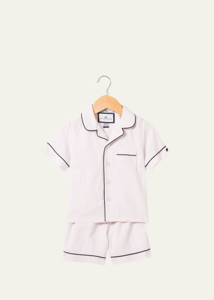 Petite Plume Kid's Classic Solid 2-Piece Pajama Shorts Set, Size 6M-14