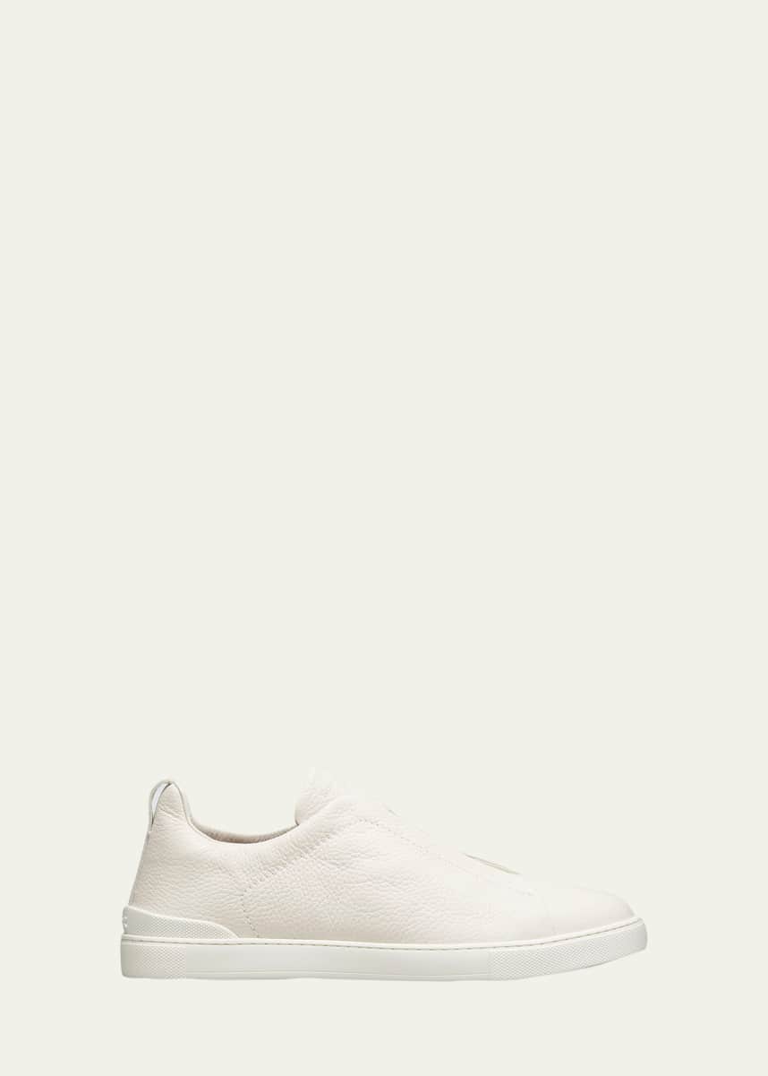 ZEGNA Men's Triple Stitch Deerskin Leather Sneakers