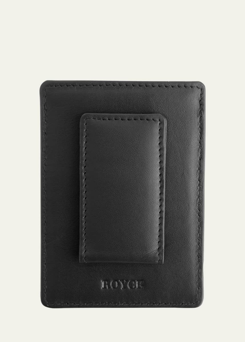 ROYCE New York Monogrammed Leather Magnetic Money Clip Wallet