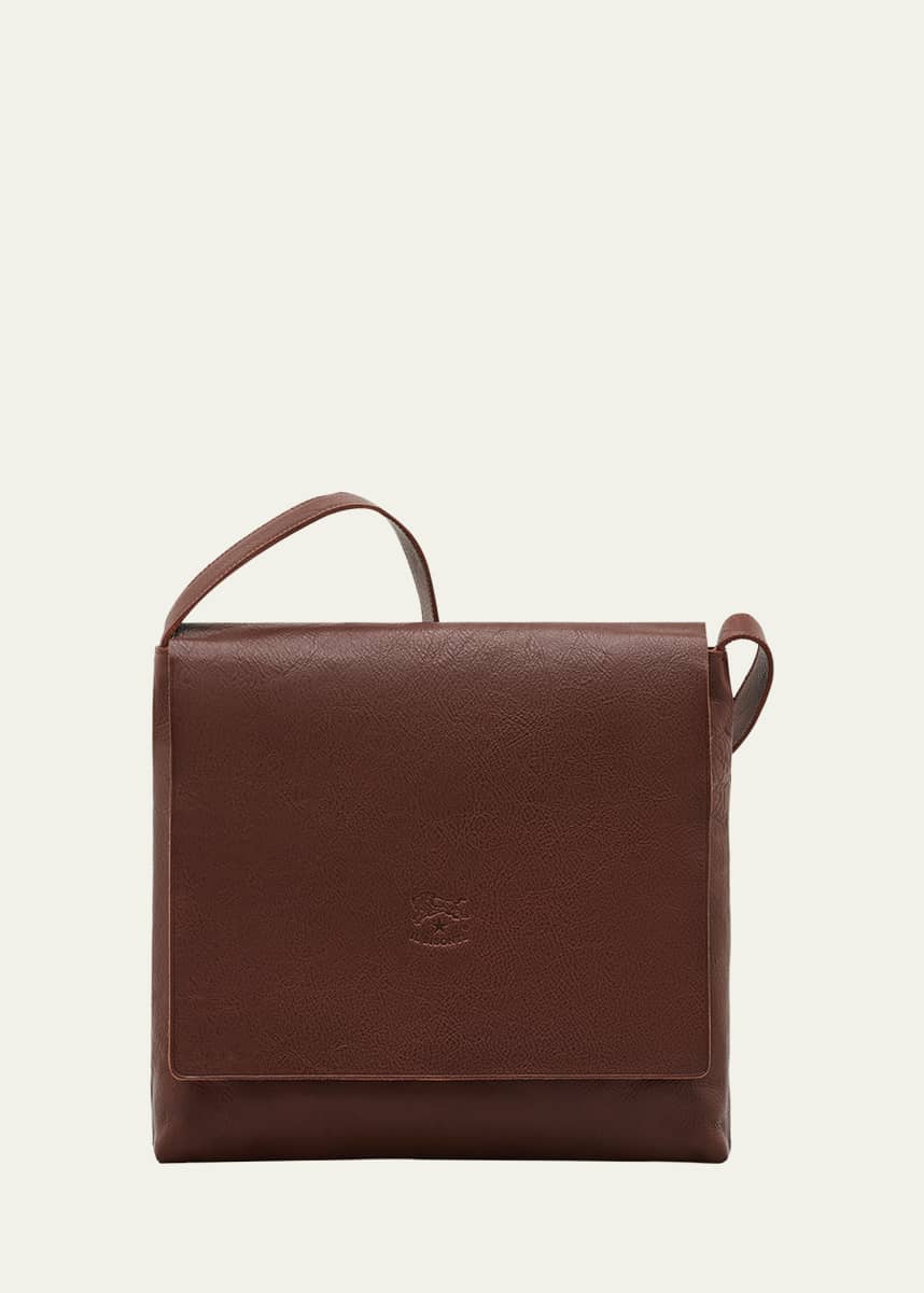 Il Bisonte Unisex Leather Messenger Bag