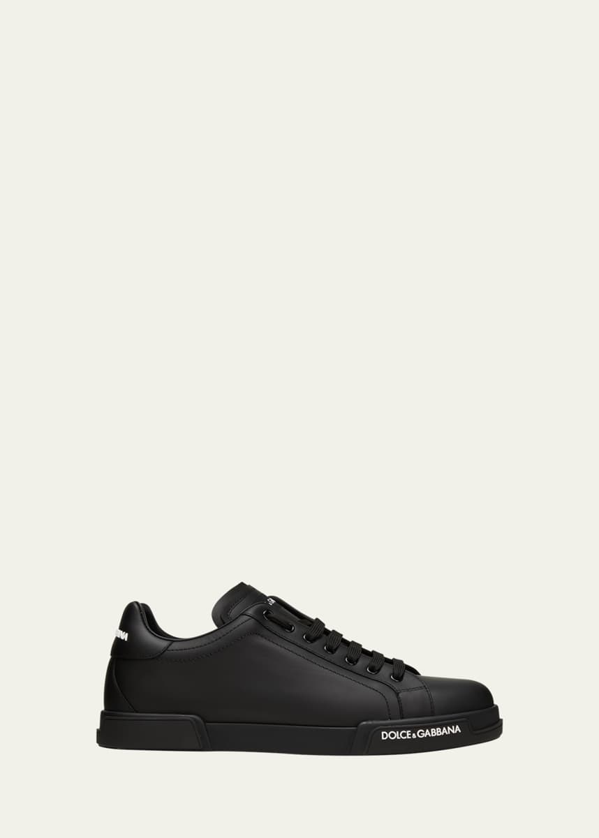Dolce&Gabbana Men's Portofino Calf Leather Low-Top Sneakers