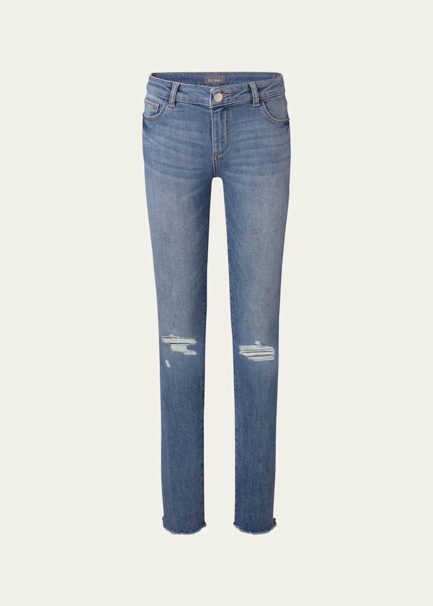 DL1961 Girl's Chloe Skinny Distressed Denim Jeans, Size 2-6