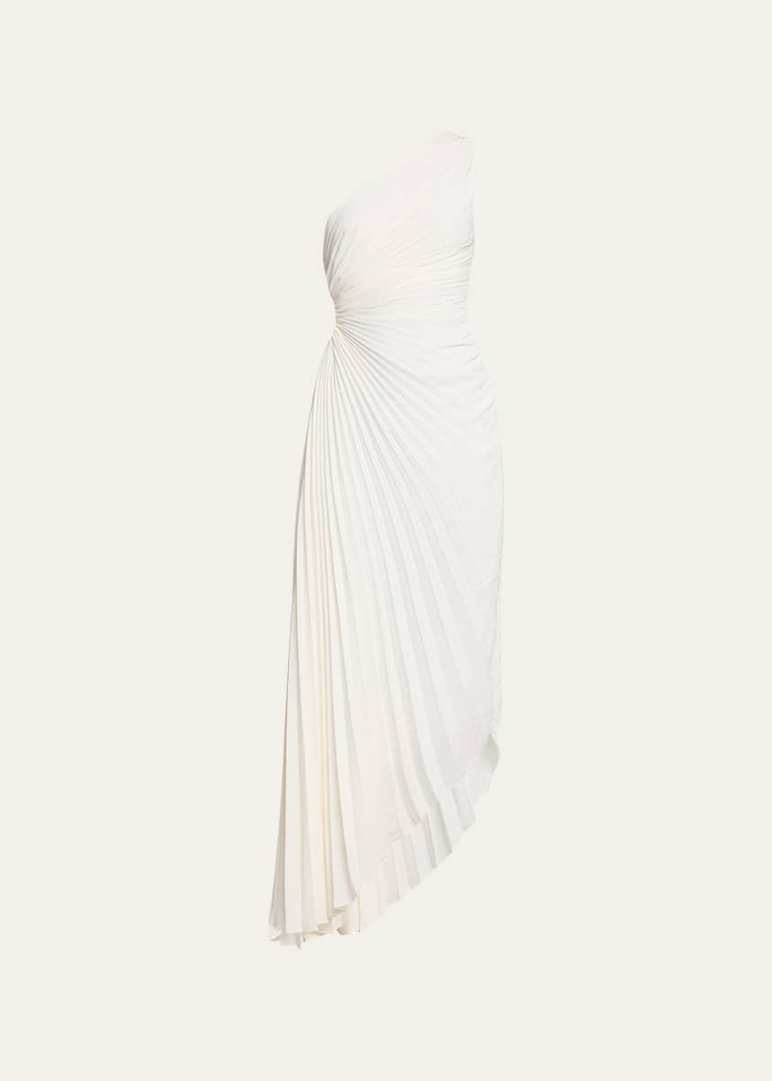 A.L.C. Delfina One-Shoulder Cut-Out Side Gathered Dress