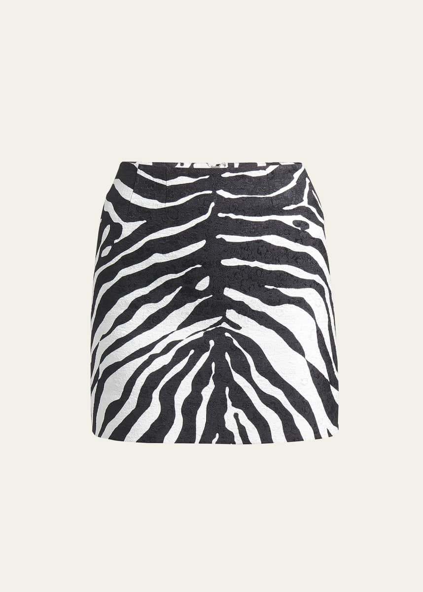 Dolce&Gabbana Zebra-Print Brocade Mini Skirt