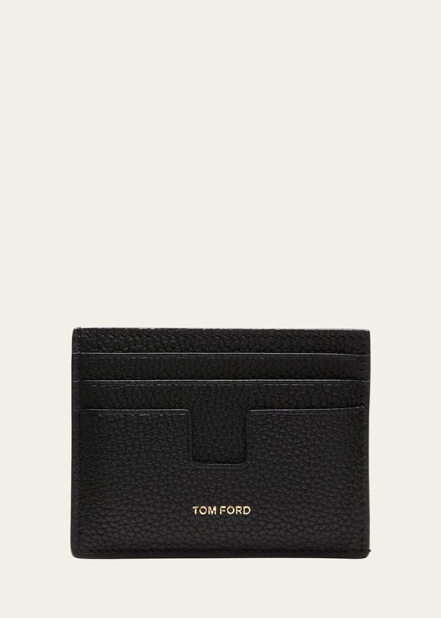 TOM FORD Men's T-Line Open Side Leather Card Holder