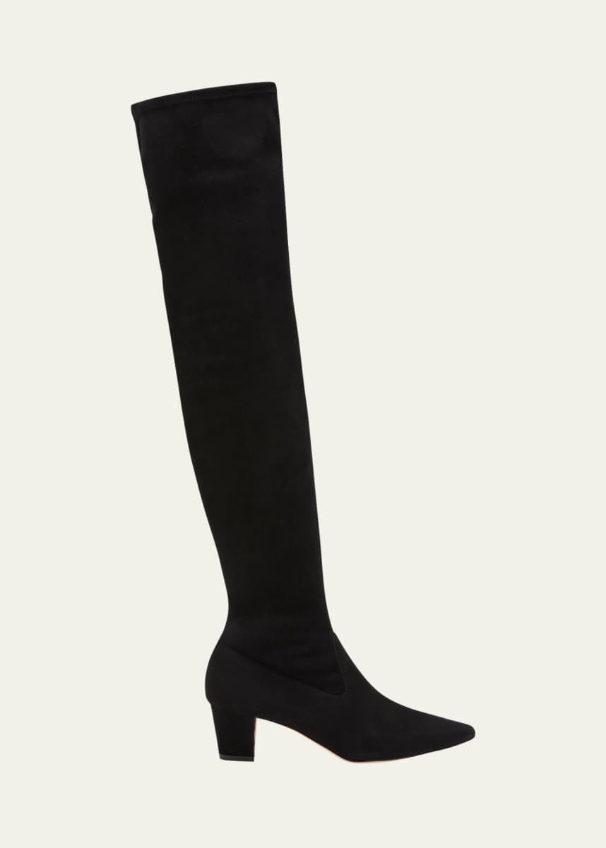 Manolo Blahnik Lupasca Suede Over-The-Knee Boots