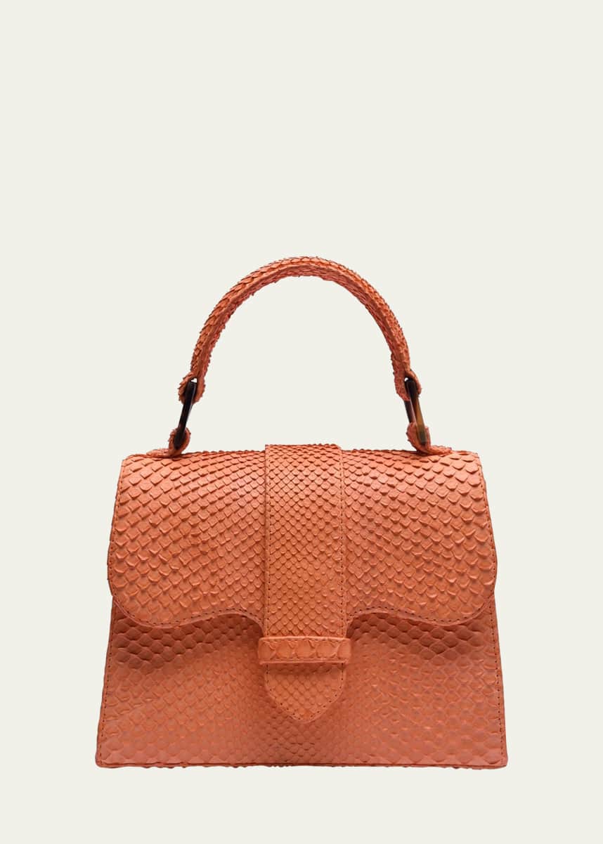 ADRIANA CASTRO La Marguerite Mini Python Top-Handle Bag