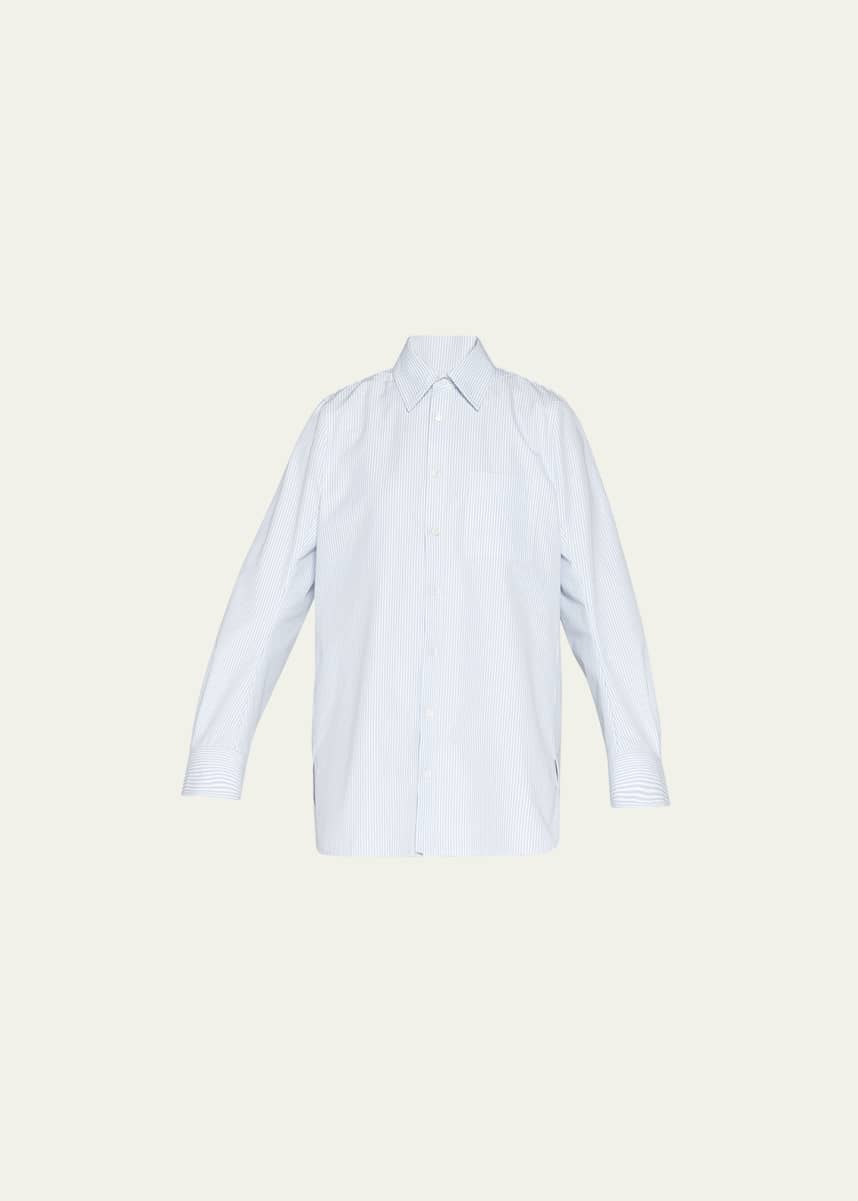 Bottega Veneta Compact Striped Cotton Shirt Dress