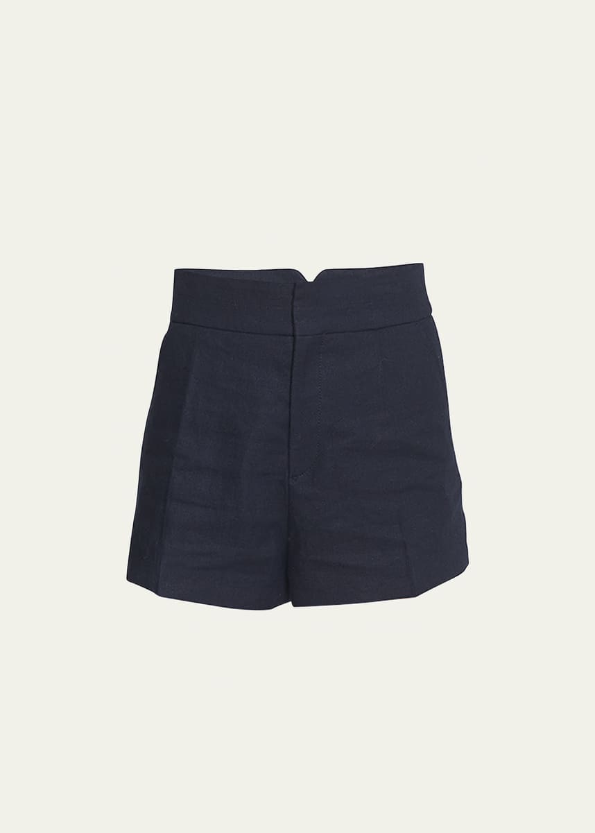 Chloe High-Rise Linen Drill Shorts