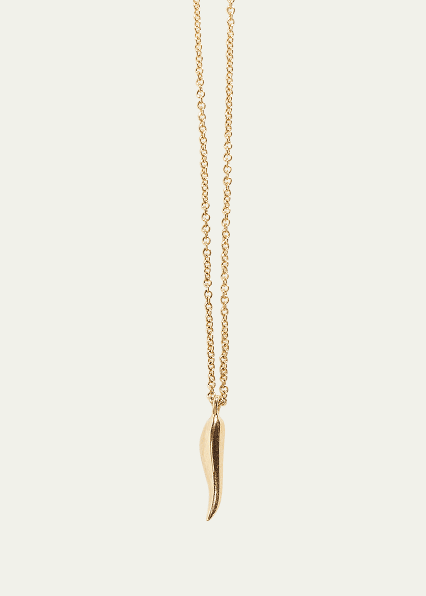 Pamela Love 14k Yellow Gold Italian Horn Pendant Necklace