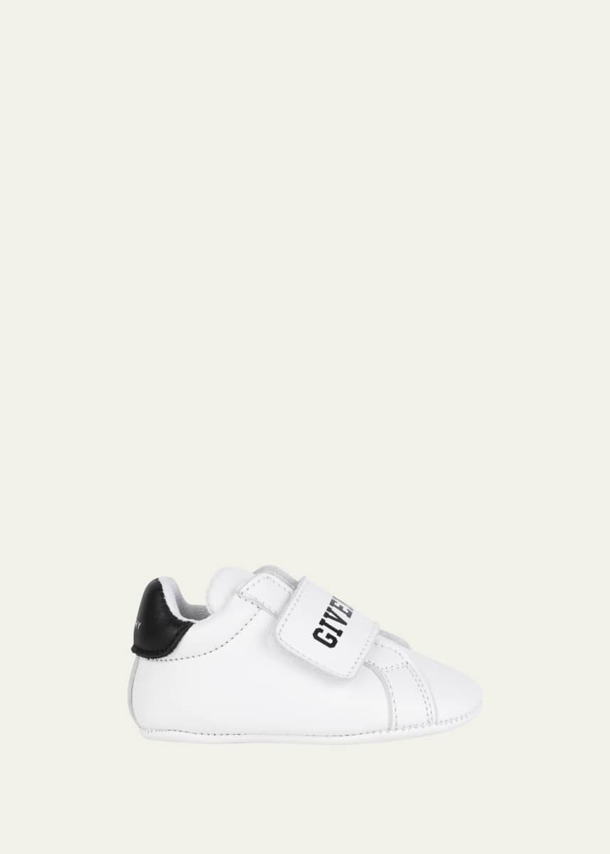 Givenchy Kid's Logo-Print Leather Slippers, Baby