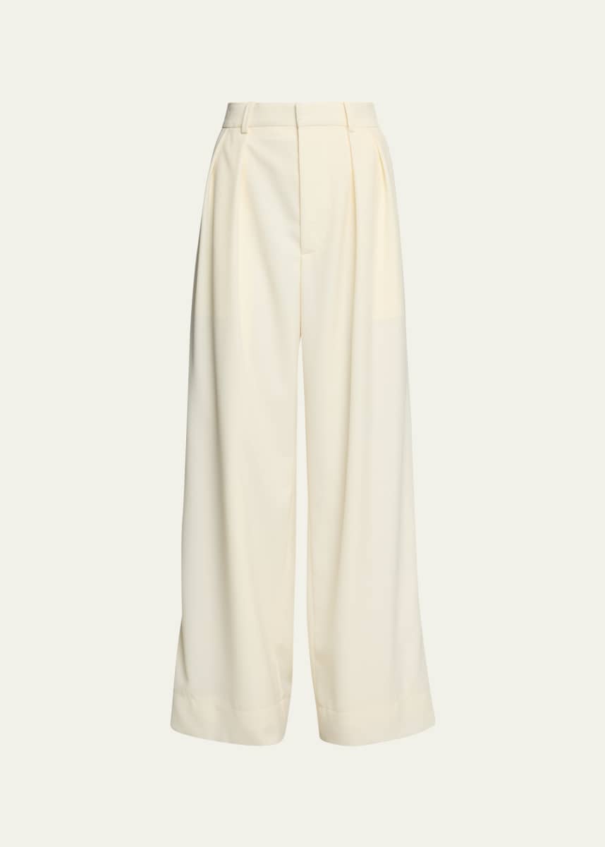 WARDROBE.NYC Low Rise Pinuck Wool Trousers