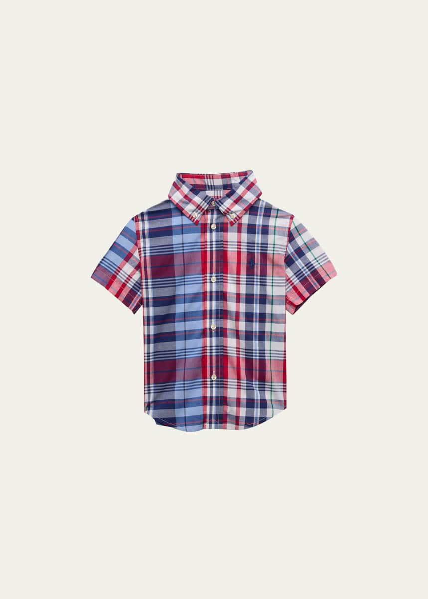 Ralph Lauren Childrenswear Boy's Embroidered Striped Cotton Polo Shirt, Size 2-6