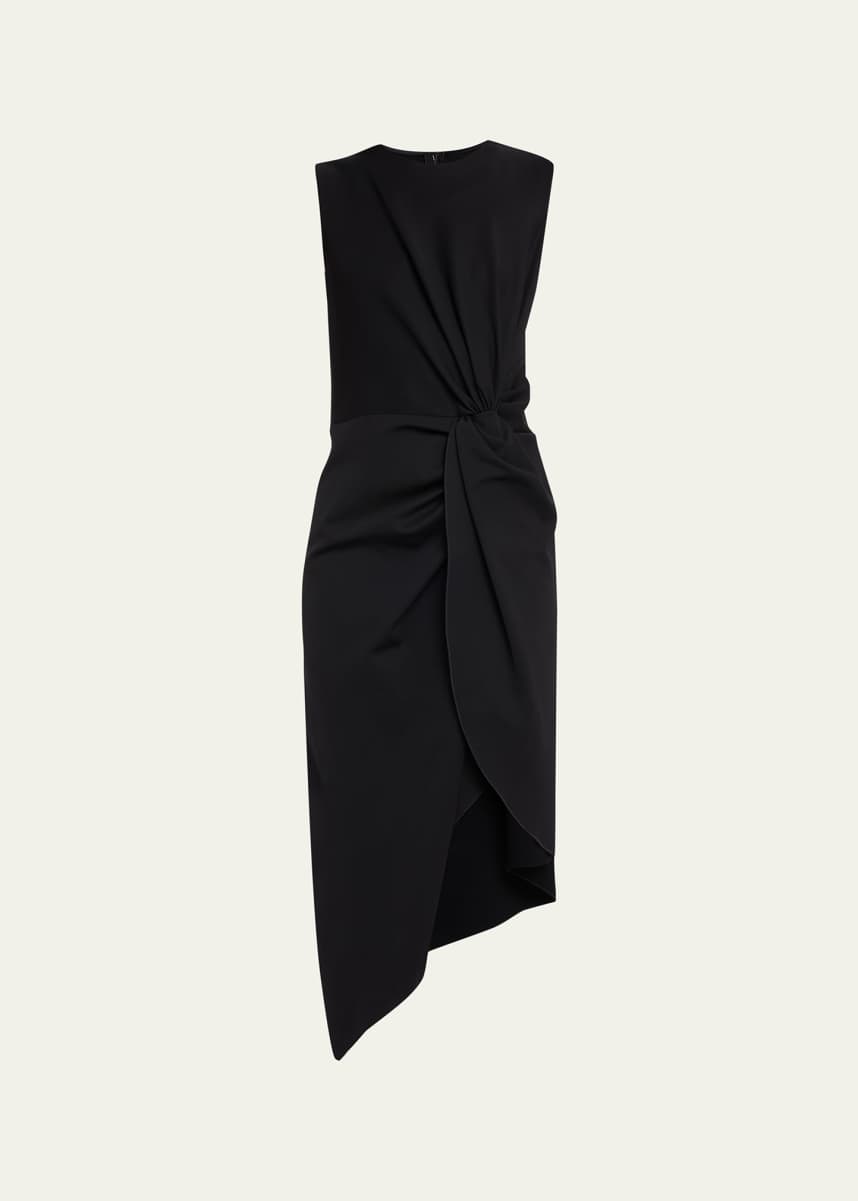 Dolce&Gabbana Twisted Sleeveless Jersey Asymmetric-Hem Dress