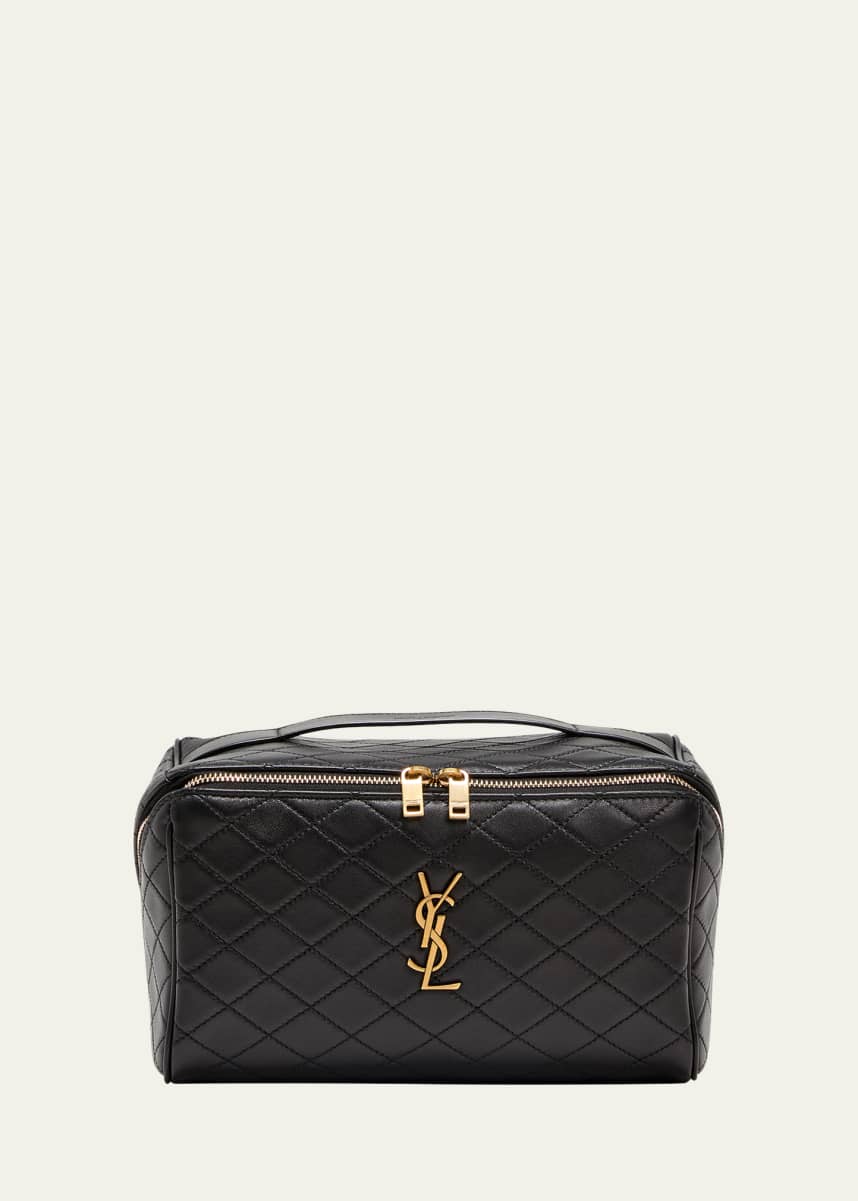 Saint Laurent Vanity Case YSL Top-Handle Bag in Quilted Smooth Leather