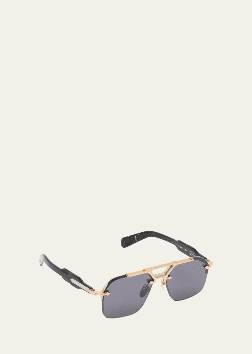 Jacques Marie Mage Men's Silverton Titanium Aviator Sunglasses