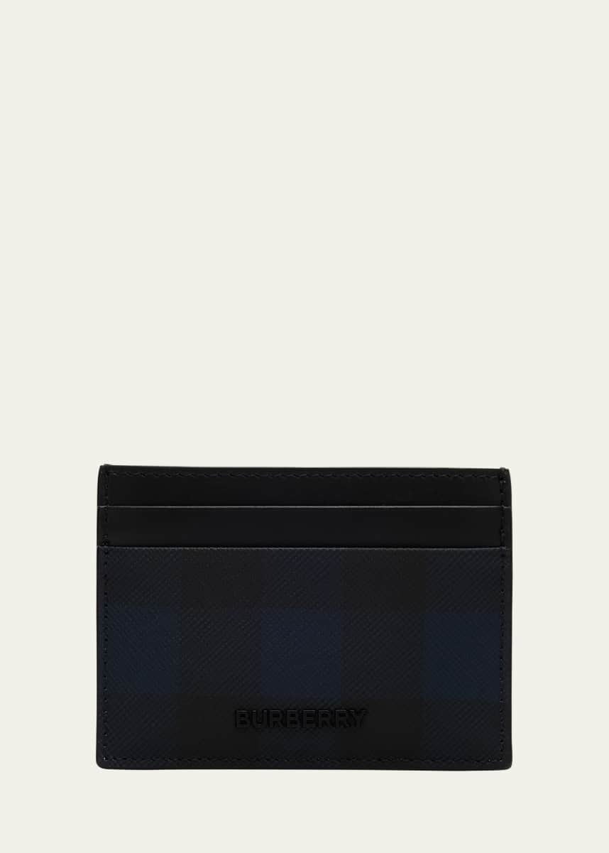 Burberry Men's Sandon Check and Leather Card Holder