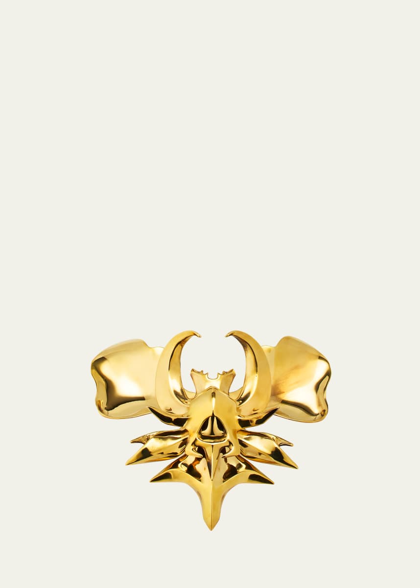 Alexander McQueen Orchid Gold-Tone Ring
