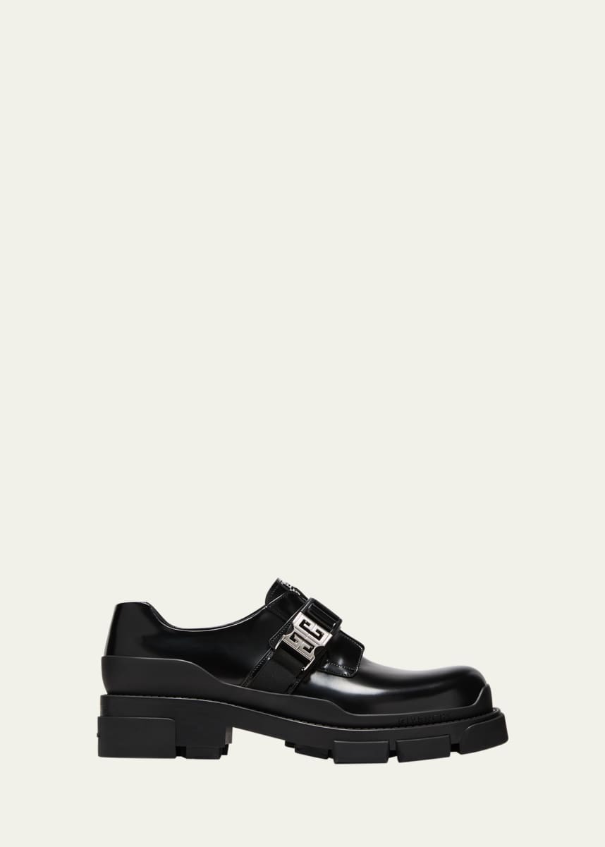 Givenchy Men's Terra 4G-Buckle Leather Derby Shoes