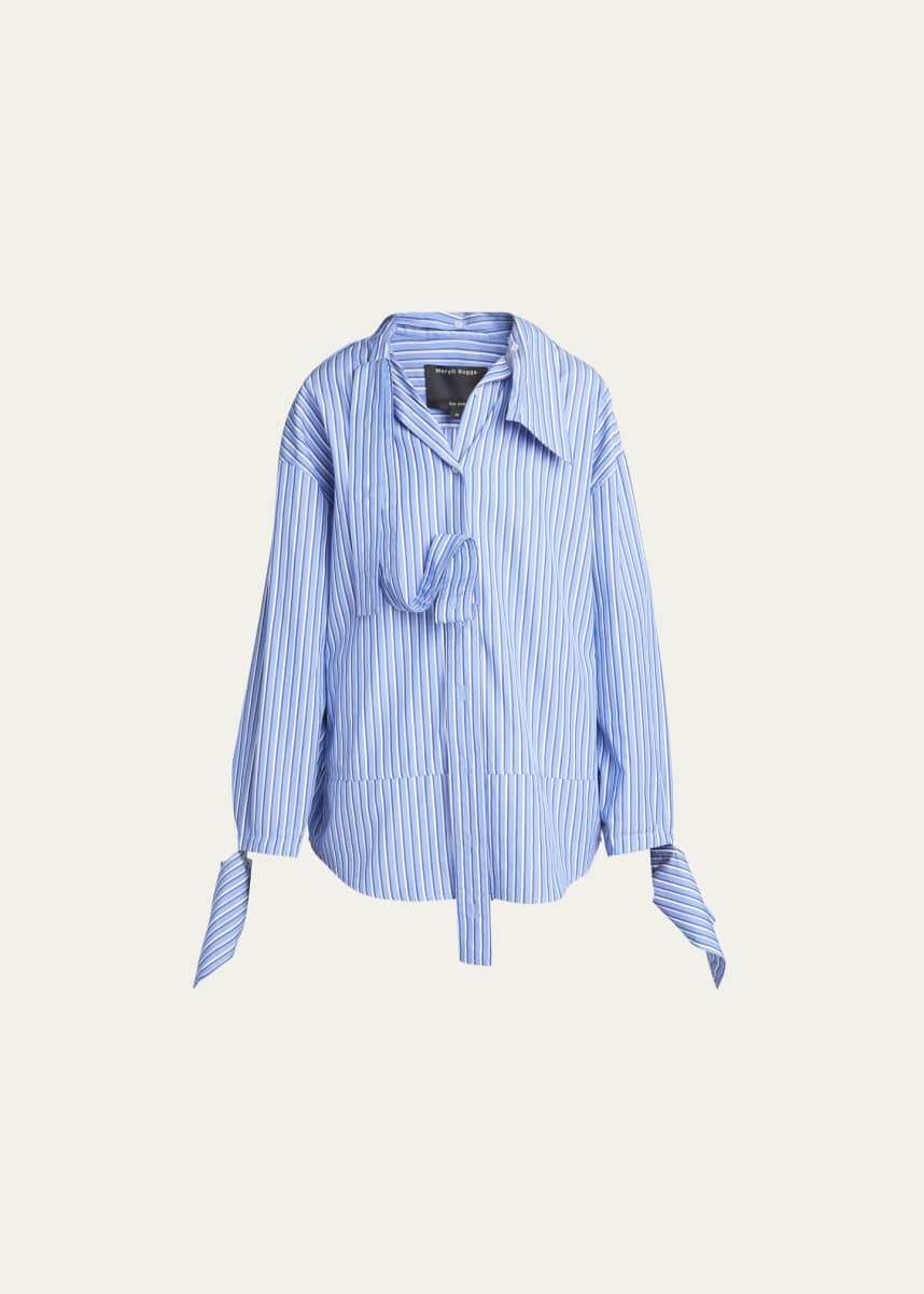 MERYLL ROGGE Stripe Deconstructed Long Sleeve Shirt