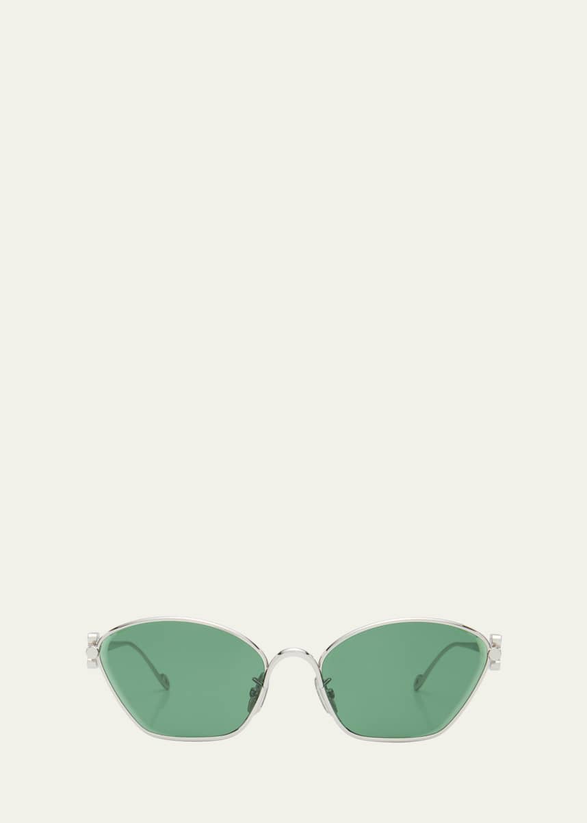 Loewe Anagram Silver Metal Cat-Eye Sunglasses