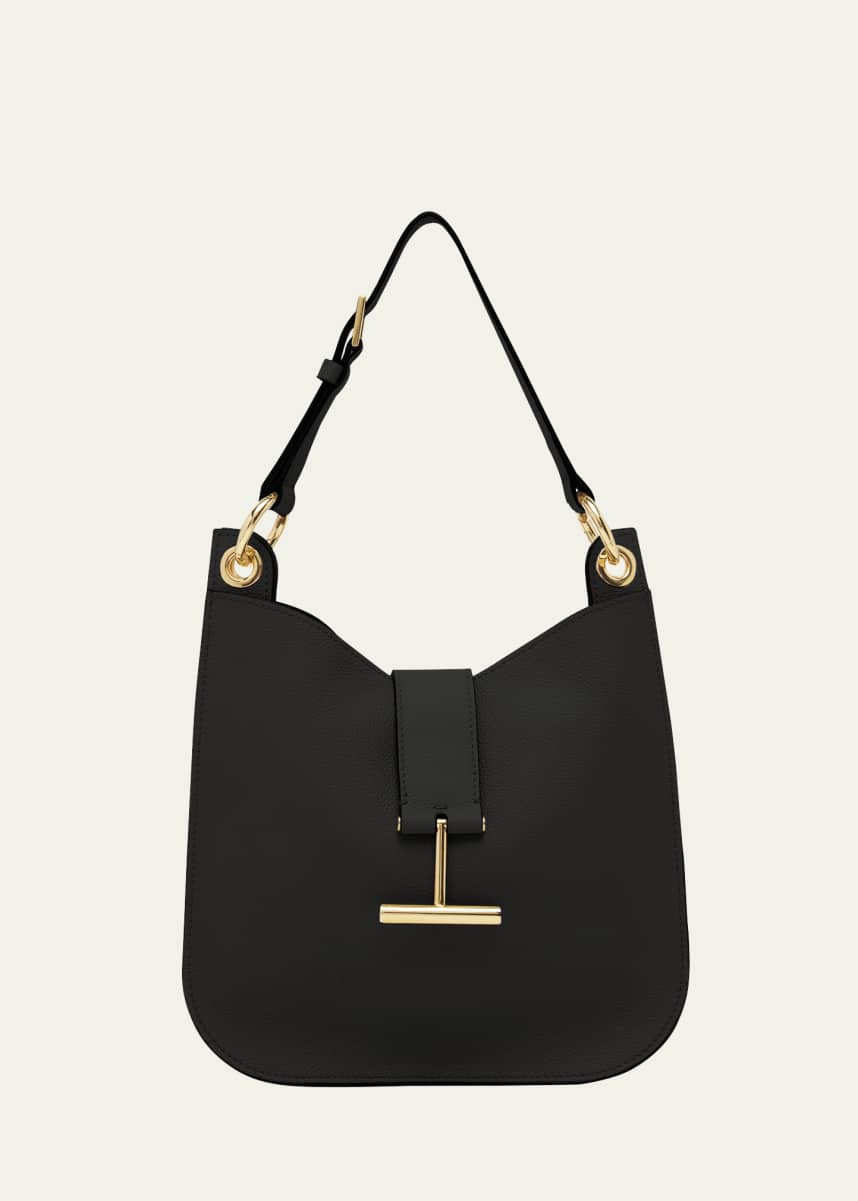 TOM FORD Tara Small Hobo Crossbody in Grained Leather